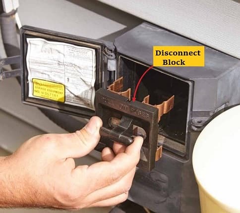 Отключите питание от системы hvac